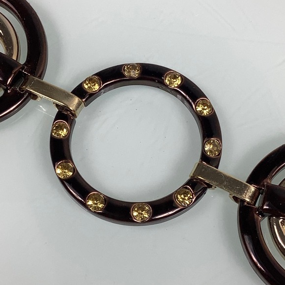 Chico’s Rhinestones Circles & Gold Chain Link belt size OSFA EUC main image 9